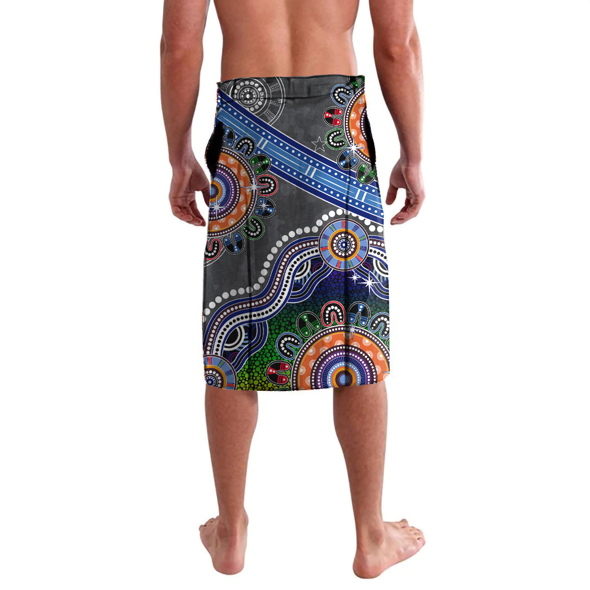 Personalised Panthers NAIDOC Week 2024 Lavalava Australia Aboriginal Dot Painting