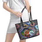 Personalised Panthers NAIDOC Week 2024 Leather Tote Bag Australia Aboriginal Dot Painting