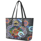 Personalised Panthers NAIDOC Week 2024 Leather Tote Bag Australia Aboriginal Dot Painting