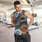 Personalised Panthers NAIDOC Week 2024 Men Tank Top Australia Aboriginal Dot Painting