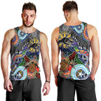 Personalised Panthers NAIDOC Week 2024 Men Tank Top Australia Aboriginal Dot Painting