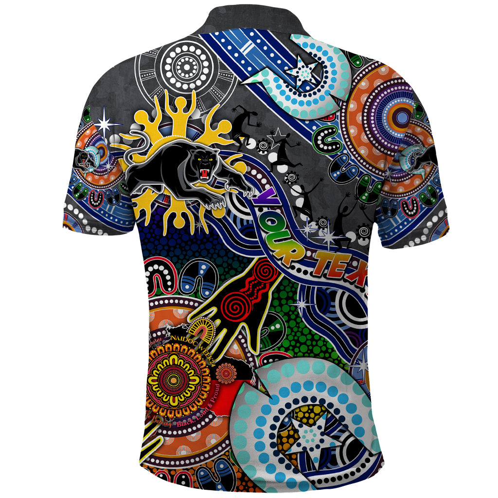 Personalised Panthers NAIDOC Week 2024 Polo Shirt Australia Aboriginal Dot Painting