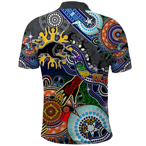 Personalised Panthers NAIDOC Week 2024 Polo Shirt Australia Aboriginal Dot Painting