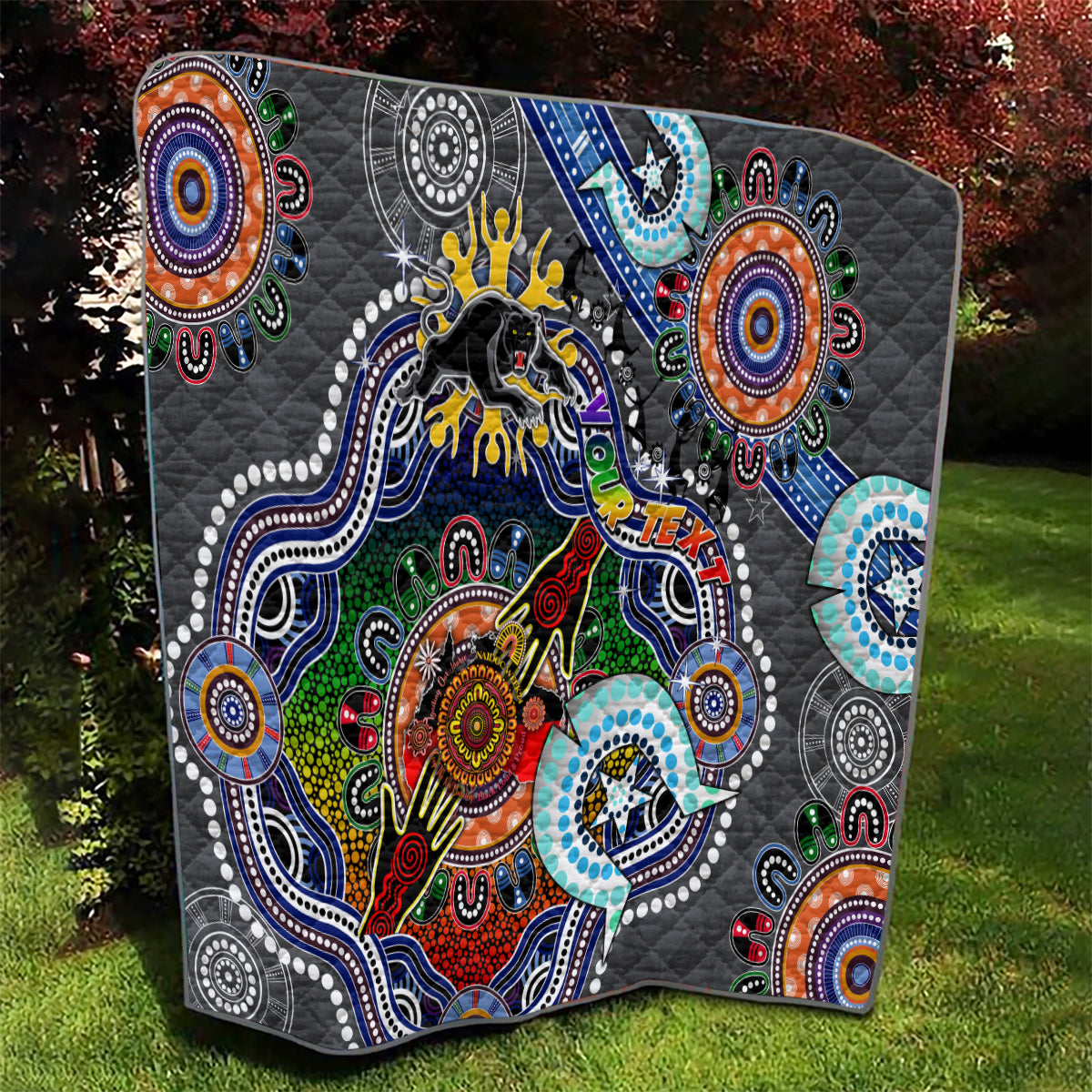 Personalised Panthers NAIDOC Week 2024 Quilt Australia Aboriginal Dot Painting