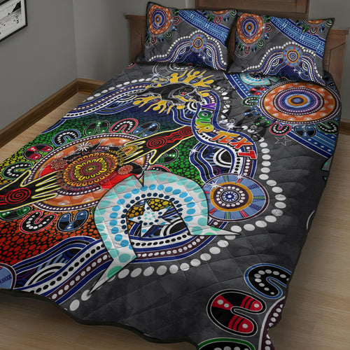 Personalised Panthers NAIDOC Week 2024 Quilt Bed Set Australia Aboriginal Dot Painting