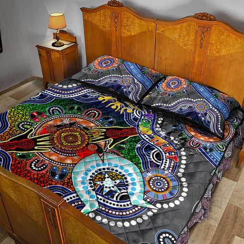 Personalised Panthers NAIDOC Week 2024 Quilt Bed Set Australia Aboriginal Dot Painting