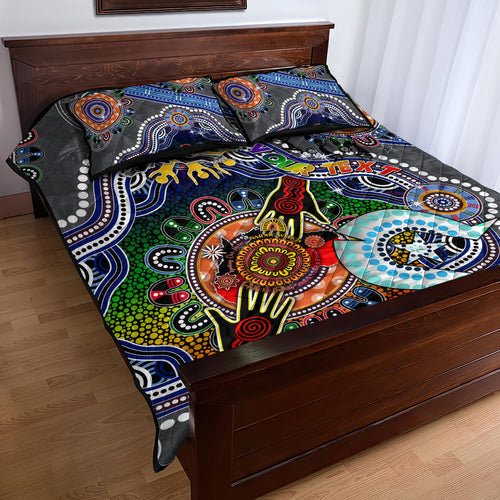 Personalised Panthers NAIDOC Week 2024 Quilt Bed Set Australia Aboriginal Dot Painting