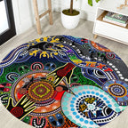 Personalised Panthers NAIDOC Week 2024 Round Carpet Australia Aboriginal Dot Painting