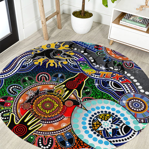 Personalised Panthers NAIDOC Week 2024 Round Carpet Australia Aboriginal Dot Painting