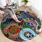 Personalised Panthers NAIDOC Week 2024 Round Carpet Australia Aboriginal Dot Painting