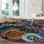 Personalised Panthers NAIDOC Week 2024 Round Carpet Australia Aboriginal Dot Painting