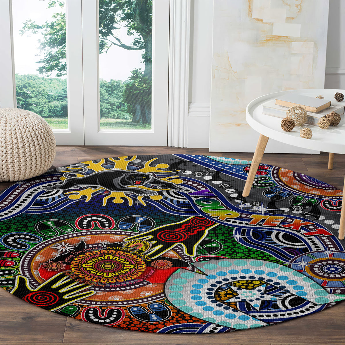 Personalised Panthers NAIDOC Week 2024 Round Carpet Australia Aboriginal Dot Painting