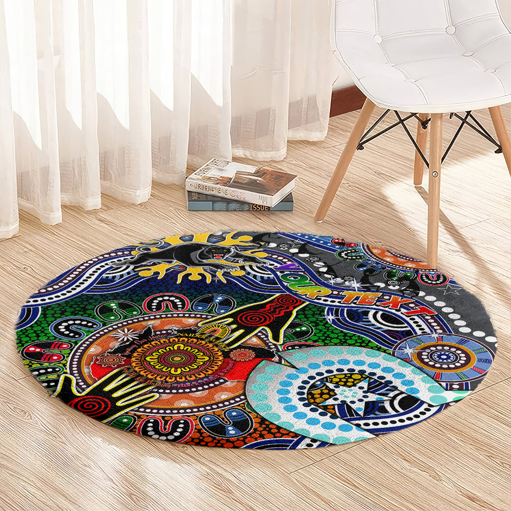 Personalised Panthers NAIDOC Week 2024 Round Carpet Australia Aboriginal Dot Painting