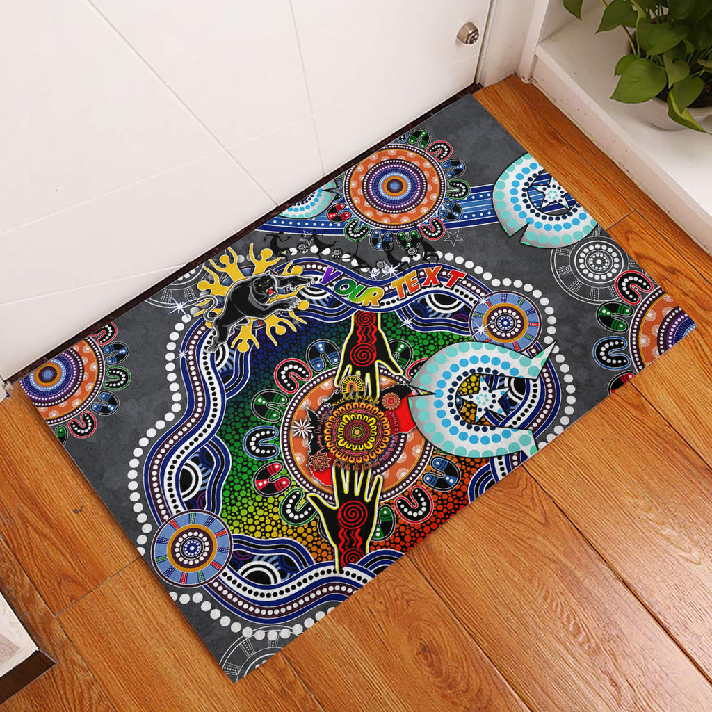Personalised Panthers NAIDOC Week 2024 Rubber Doormat Australia Aboriginal Dot Painting