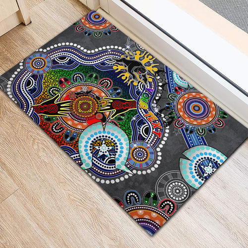 Personalised Panthers NAIDOC Week 2024 Rubber Doormat Australia Aboriginal Dot Painting