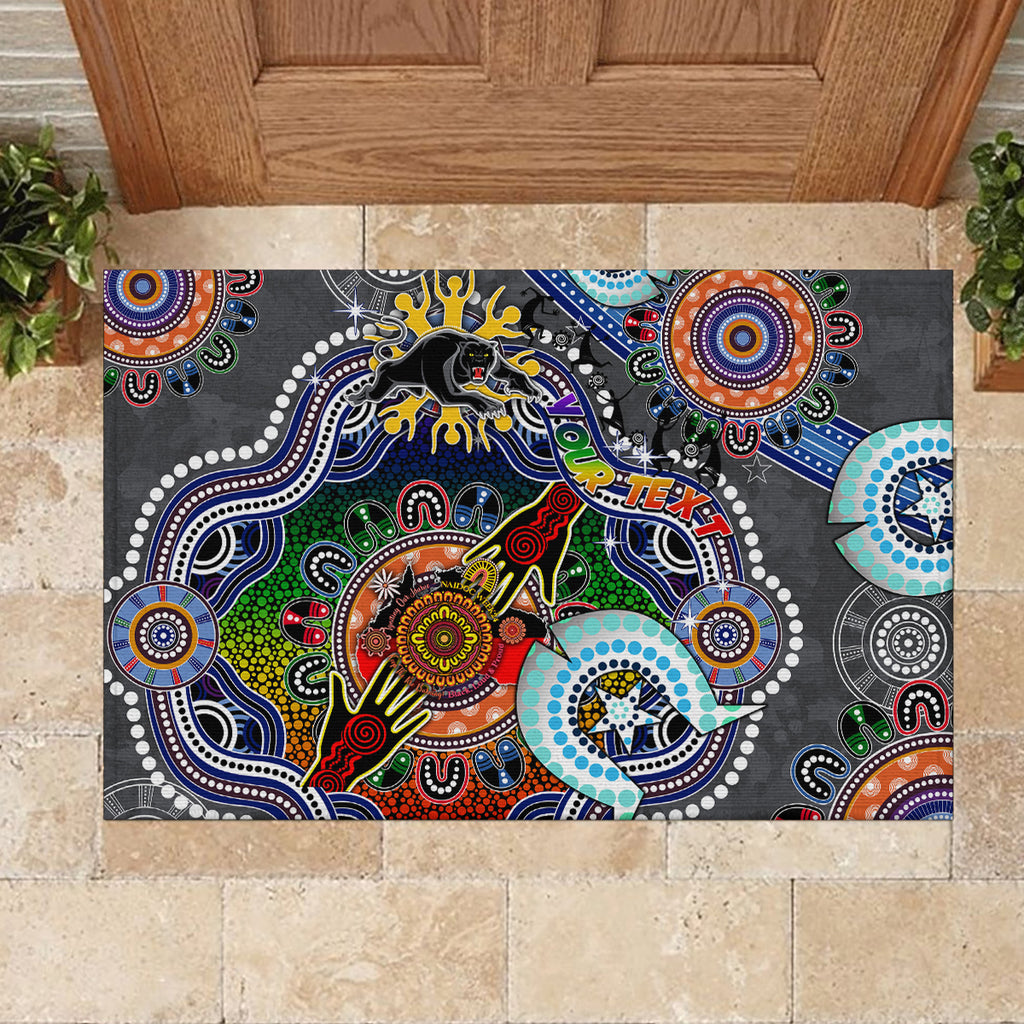 Personalised Panthers NAIDOC Week 2024 Rubber Doormat Australia Aboriginal Dot Painting