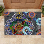 Personalised Panthers NAIDOC Week 2024 Rubber Doormat Australia Aboriginal Dot Painting
