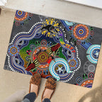 Personalised Panthers NAIDOC Week 2024 Rubber Doormat Australia Aboriginal Dot Painting