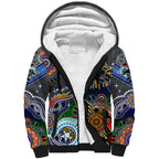 Personalised Panthers NAIDOC Week 2024 Sherpa Hoodie Australia Aboriginal Dot Painting
