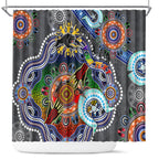 Personalised Panthers NAIDOC Week 2024 Shower Curtain Australia Aboriginal Dot Painting