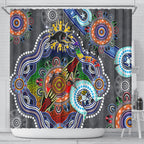 Personalised Panthers NAIDOC Week 2024 Shower Curtain Australia Aboriginal Dot Painting
