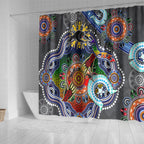 Personalised Panthers NAIDOC Week 2024 Shower Curtain Australia Aboriginal Dot Painting
