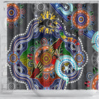 Personalised Panthers NAIDOC Week 2024 Shower Curtain Australia Aboriginal Dot Painting