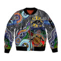 Personalised Panthers NAIDOC Week 2024 Sleeve Zip Bomber Jacket Australia Aboriginal Dot Painting