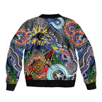 Personalised Panthers NAIDOC Week 2024 Sleeve Zip Bomber Jacket Australia Aboriginal Dot Painting