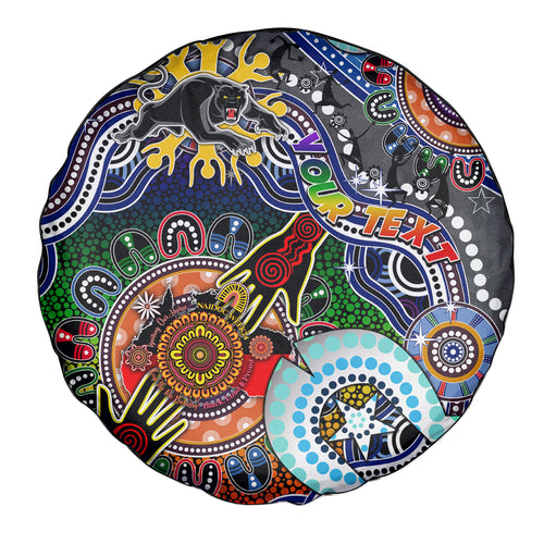 Personalised Panthers NAIDOC Week 2024 Spare Tire Cover Australia Aboriginal Dot Painting