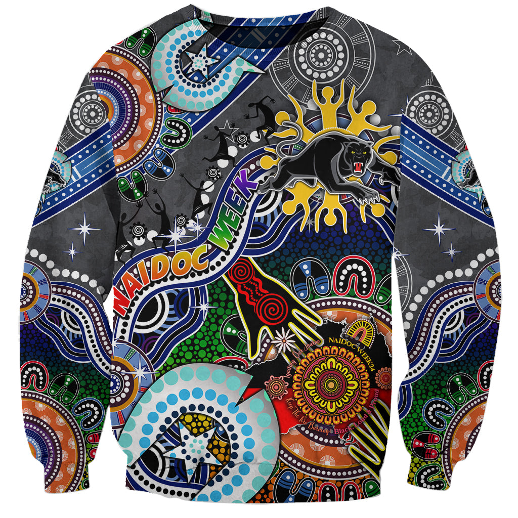 Personalised Panthers NAIDOC Week 2024 Sweatshirt Australia Aboriginal Dot Painting
