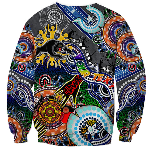 Personalised Panthers NAIDOC Week 2024 Sweatshirt Australia Aboriginal Dot Painting
