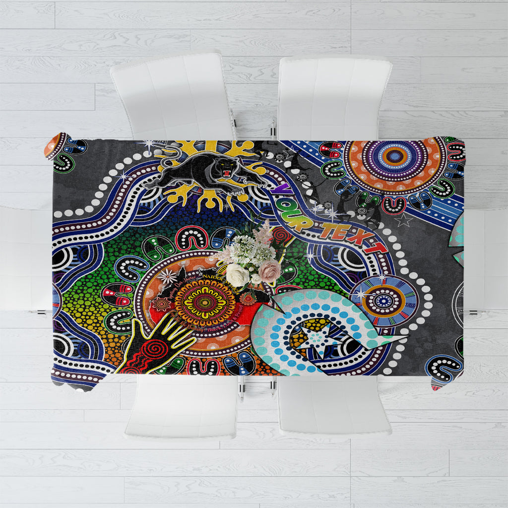 Personalised Panthers NAIDOC Week 2024 Tablecloth Australia Aboriginal Dot Painting