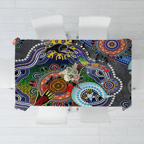 Personalised Panthers NAIDOC Week 2024 Tablecloth Australia Aboriginal Dot Painting
