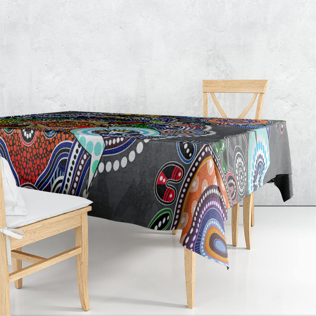 Personalised Panthers NAIDOC Week 2024 Tablecloth Australia Aboriginal Dot Painting