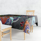 Personalised Panthers NAIDOC Week 2024 Tablecloth Australia Aboriginal Dot Painting
