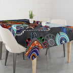 Personalised Panthers NAIDOC Week 2024 Tablecloth Australia Aboriginal Dot Painting