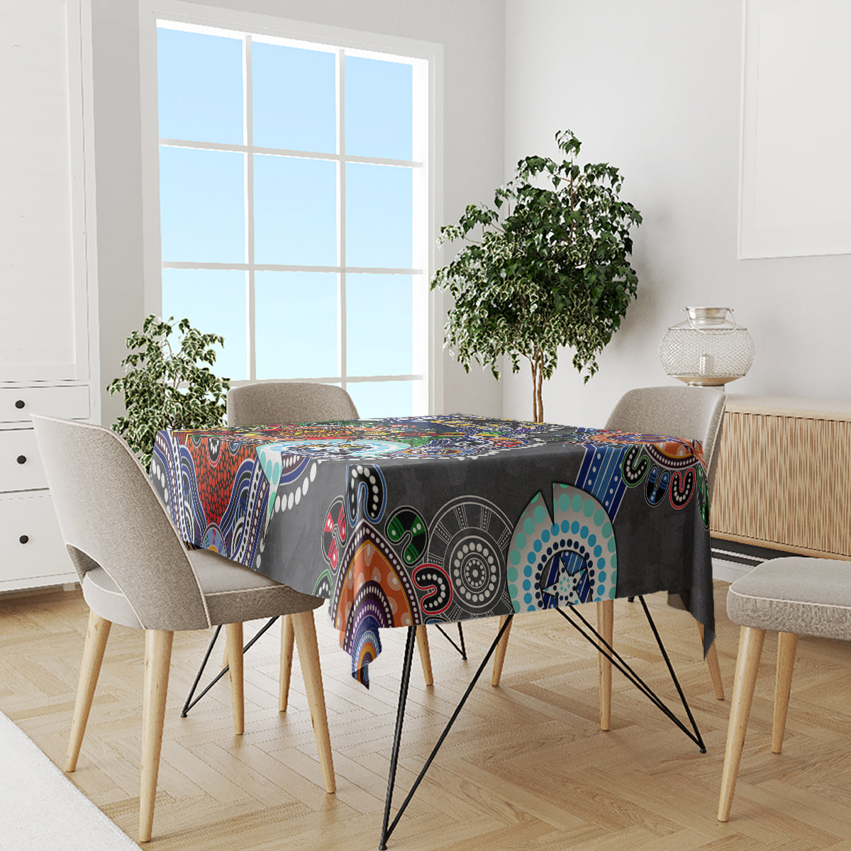 Personalised Panthers NAIDOC Week 2024 Tablecloth Australia Aboriginal Dot Painting