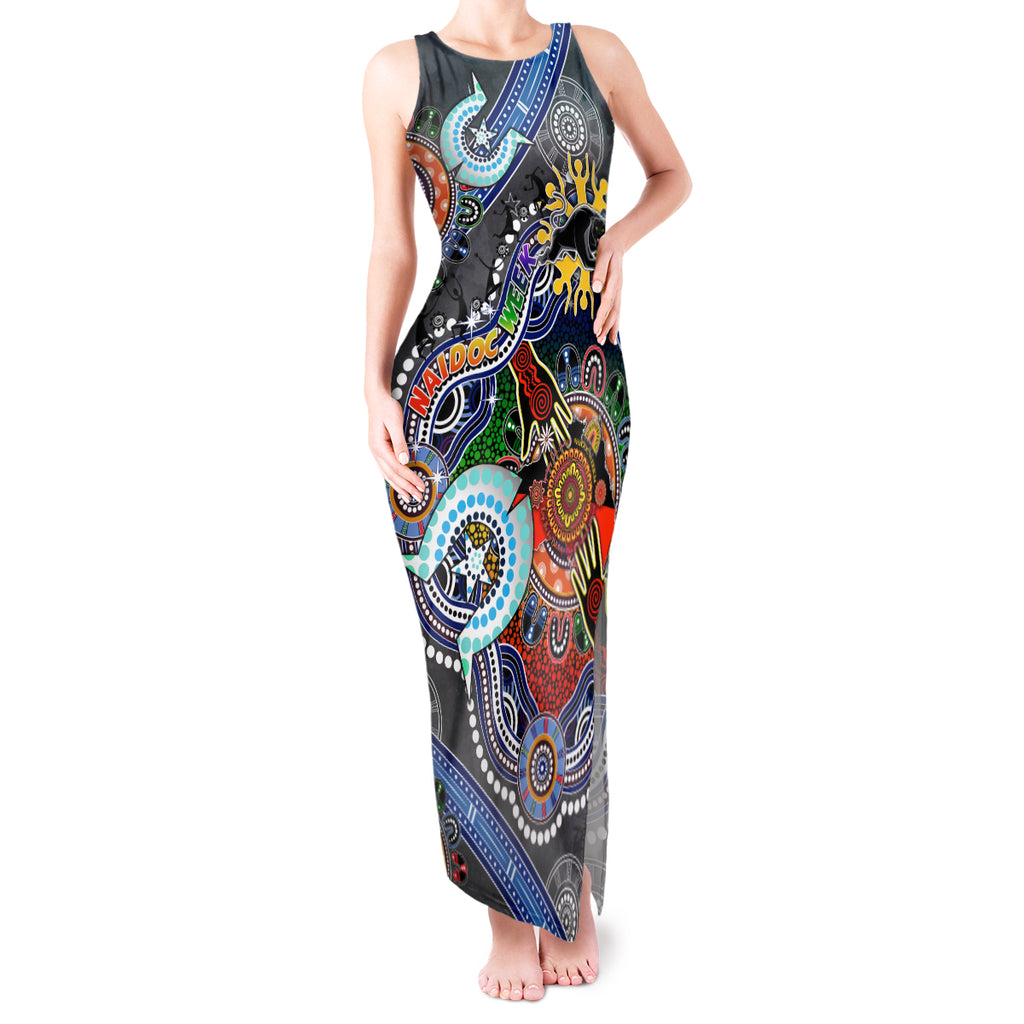 Personalised Panthers NAIDOC Week 2024 Tank Maxi Dress Australia Aboriginal Dot Painting