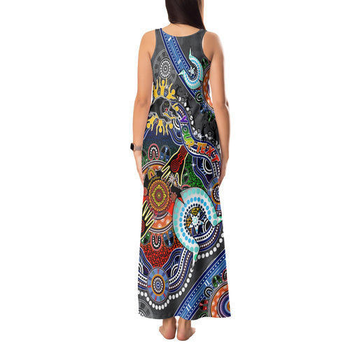 Personalised Panthers NAIDOC Week 2024 Tank Maxi Dress Australia Aboriginal Dot Painting