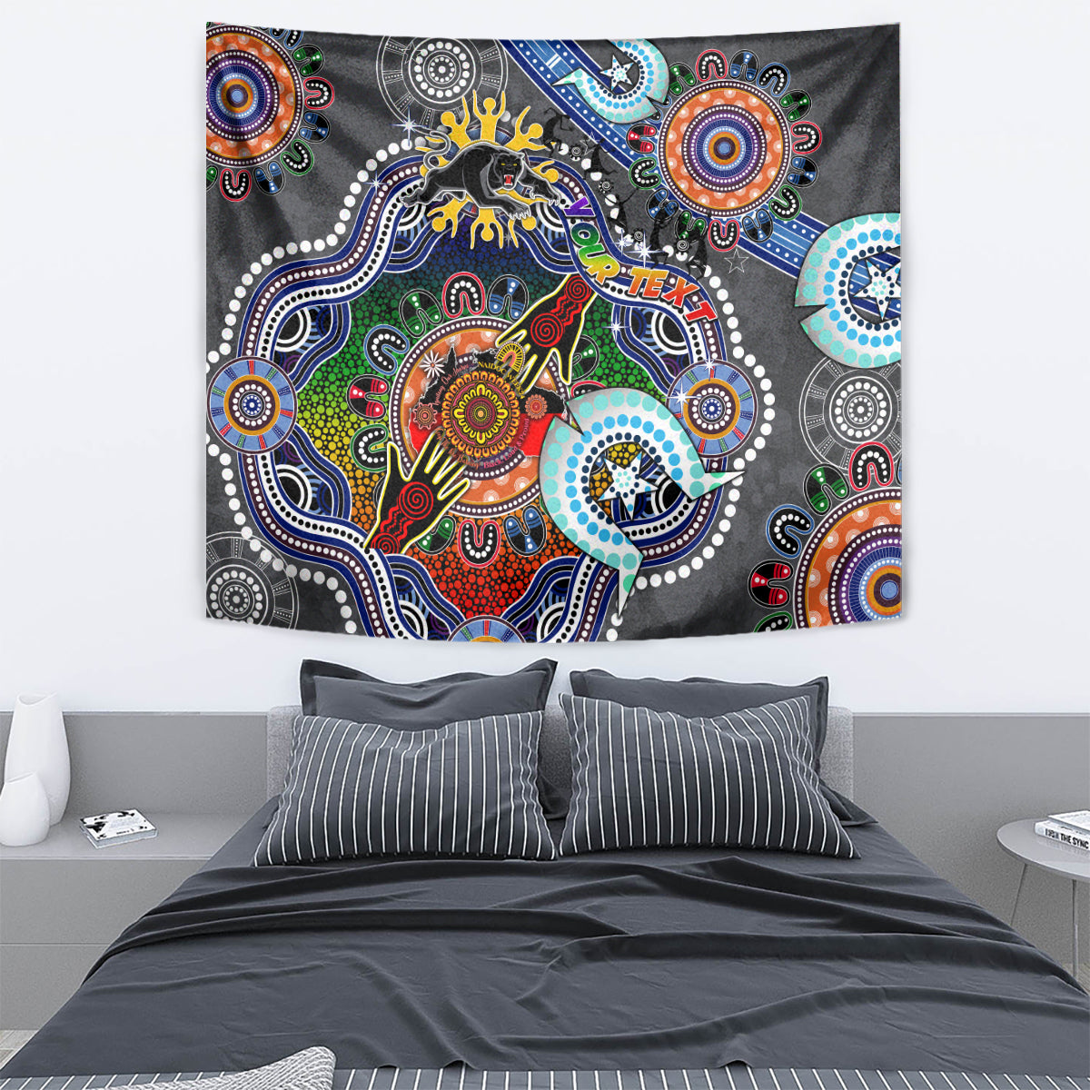 Personalised Panthers NAIDOC Week 2024 Tapestry Australia Aboriginal Dot Painting
