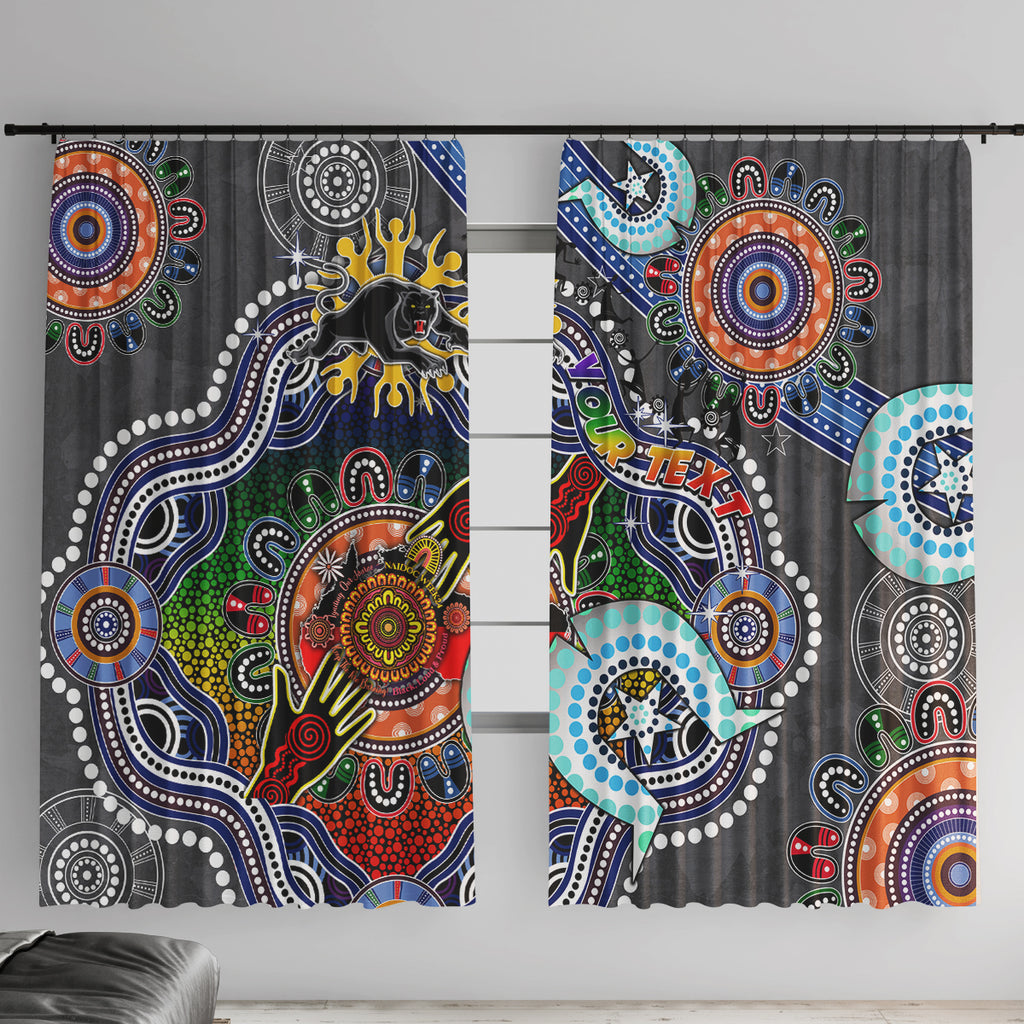 Personalised Panthers NAIDOC Week 2024 Window Curtain Australia Aboriginal Dot Painting