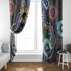 Personalised Panthers NAIDOC Week 2024 Window Curtain Australia Aboriginal Dot Painting