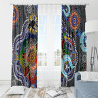 Personalised Panthers NAIDOC Week 2024 Window Curtain Australia Aboriginal Dot Painting