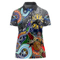 Personalised Panthers NAIDOC Week 2024 Women Polo Shirt Australia Aboriginal Dot Painting