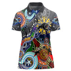 Personalised Panthers NAIDOC Week 2024 Women Polo Shirt Australia Aboriginal Dot Painting