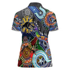 Personalised Panthers NAIDOC Week 2024 Women Polo Shirt Australia Aboriginal Dot Painting