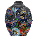 Personalised Panthers NAIDOC Week 2024 Zip Hoodie Australia Aboriginal Dot Painting