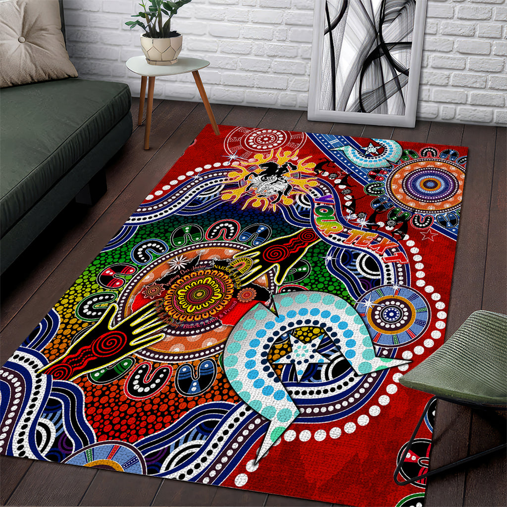 Personalised Dragons NAIDOC Week 2024 Area Rug Australia Aboriginal Dot Painting