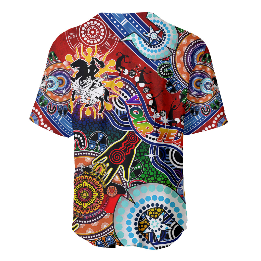 Personalised Dragons NAIDOC Week 2024 Baseball Jersey Australia Aboriginal Dot Painting